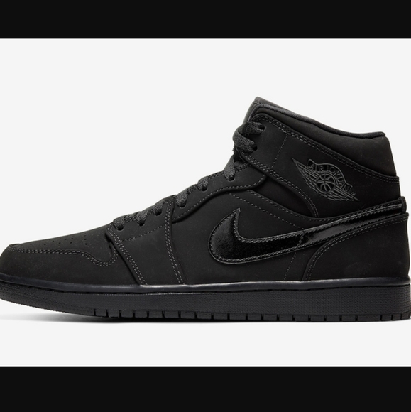 Nike Air Jordan 1 Mid Triple Black - Picture 7 of 16